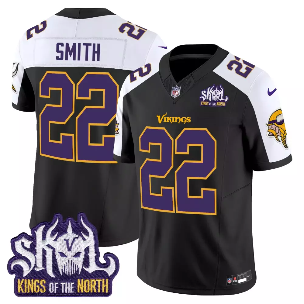 harrison smith black alternate mens minnesota vikings king of the north patch throwback game jersey all stitched