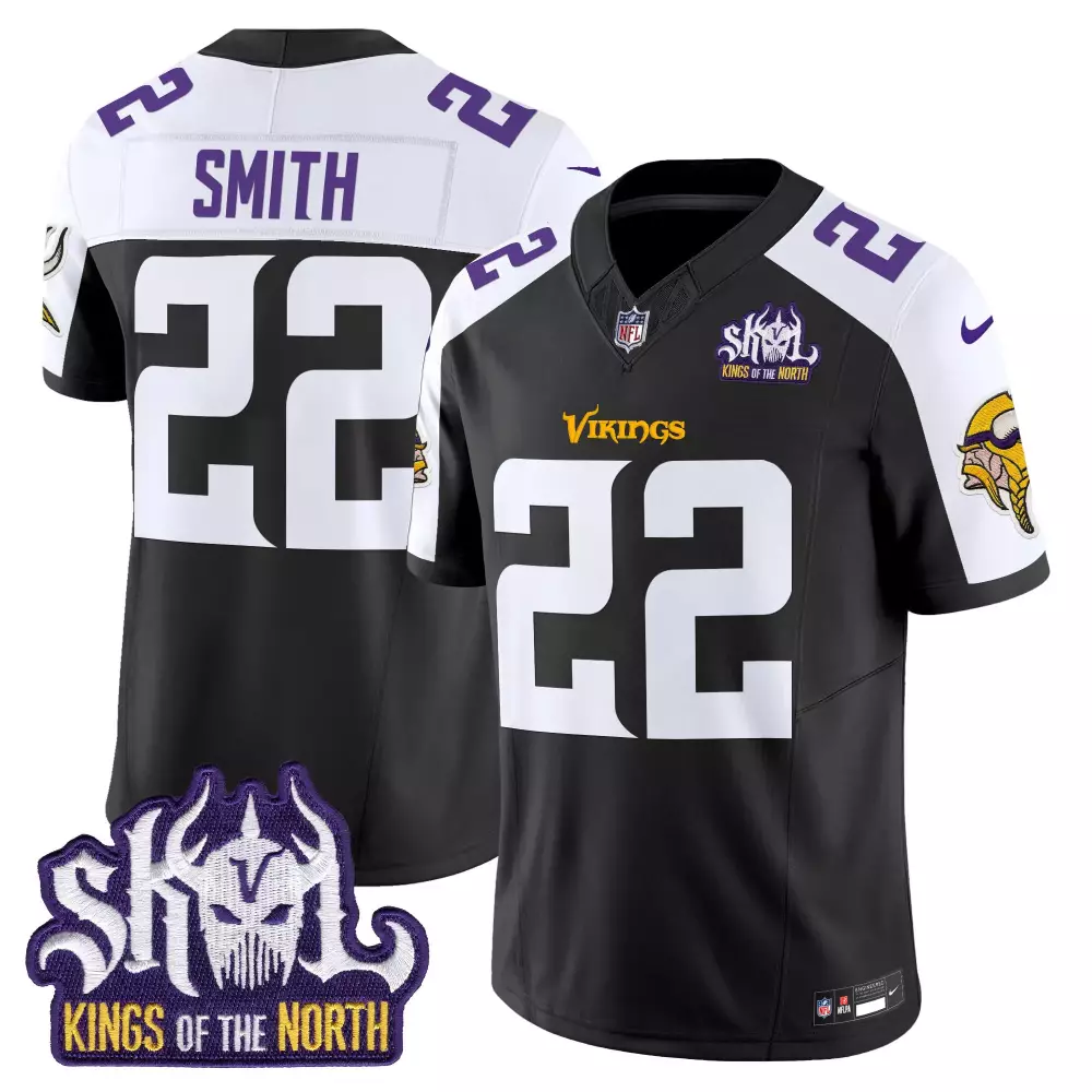 harrison smith black alternate mens minnesota vikings king of the north patch throwback game jersey all stitched
