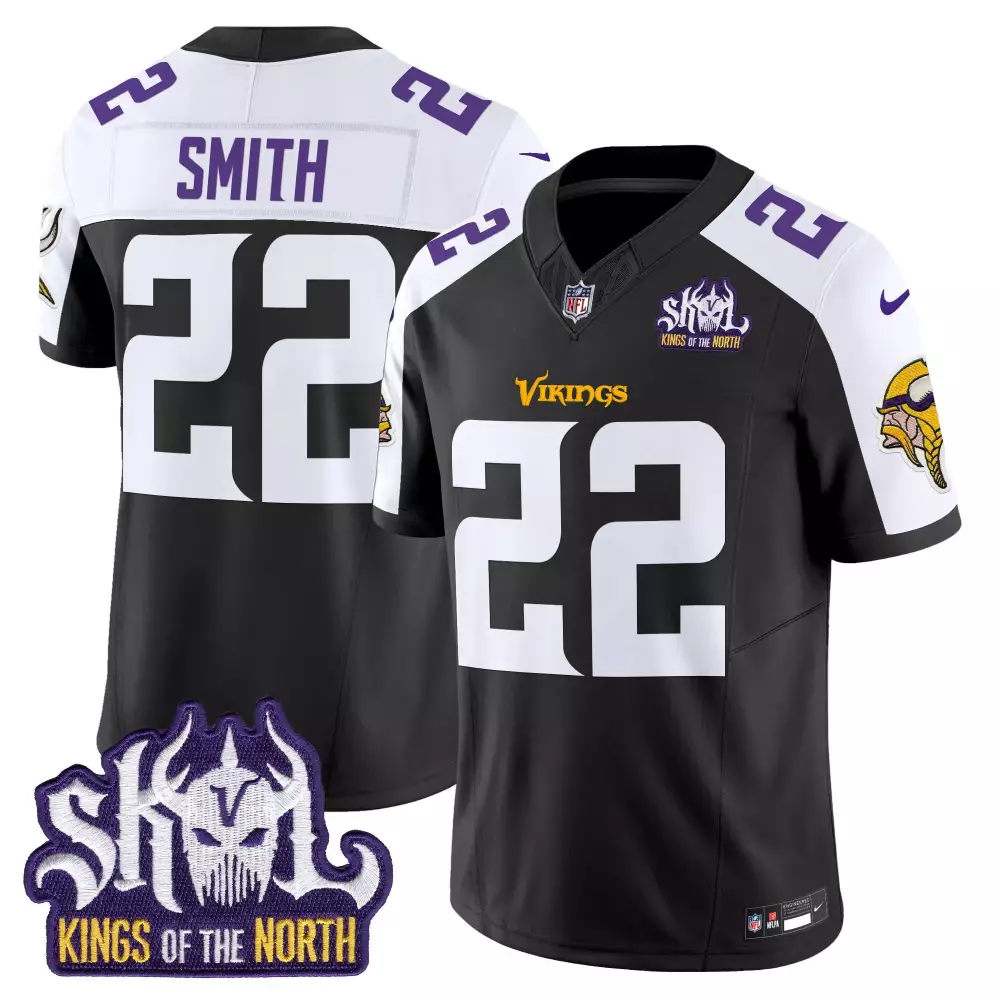 harrison smith black alternate mens minnesota vikings king of the north patch throwback game jersey all stitched