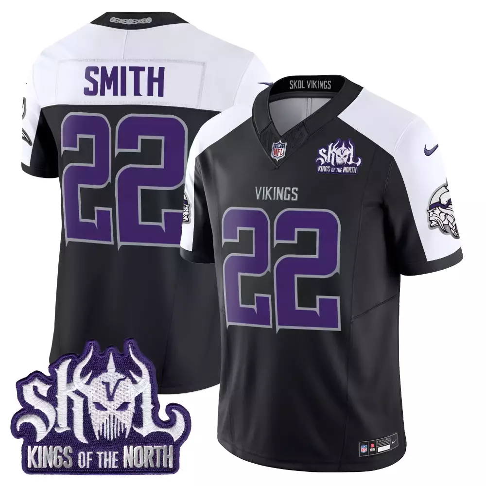 harrison smith black alternate mens vikings 2024 winter warrior skol patch vapor limited jersey all stitched