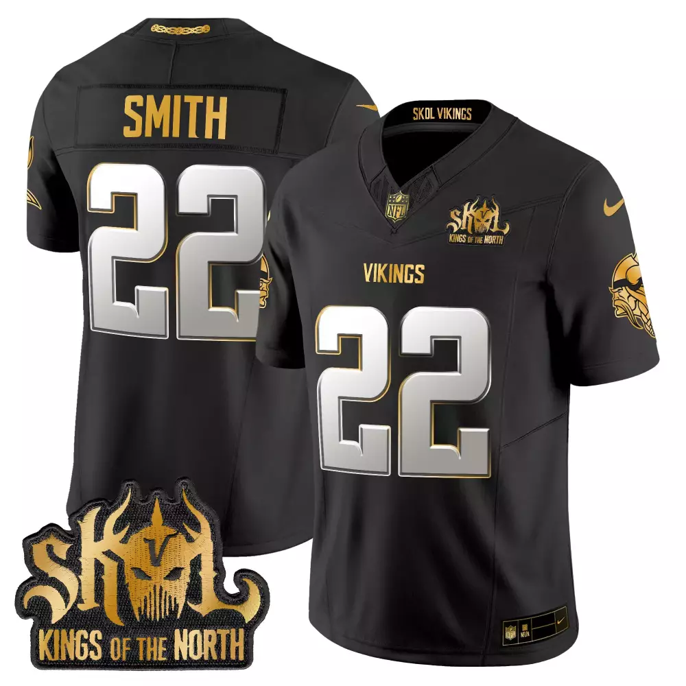 harrison smith black limited mens vikings 2024 winter warrior skol patch gold vapor limited jersey all stitched