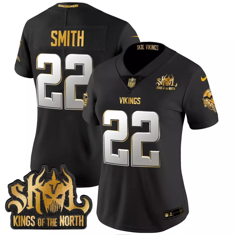 harrison smith black limited mens vikings 2024 winter warrior skol patch gold vapor limited jersey all stitched