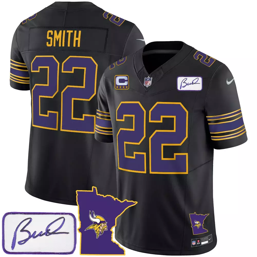 harrison smith black mens minnesota vikings bud grant patch classic limited jersey v2 all stitched
