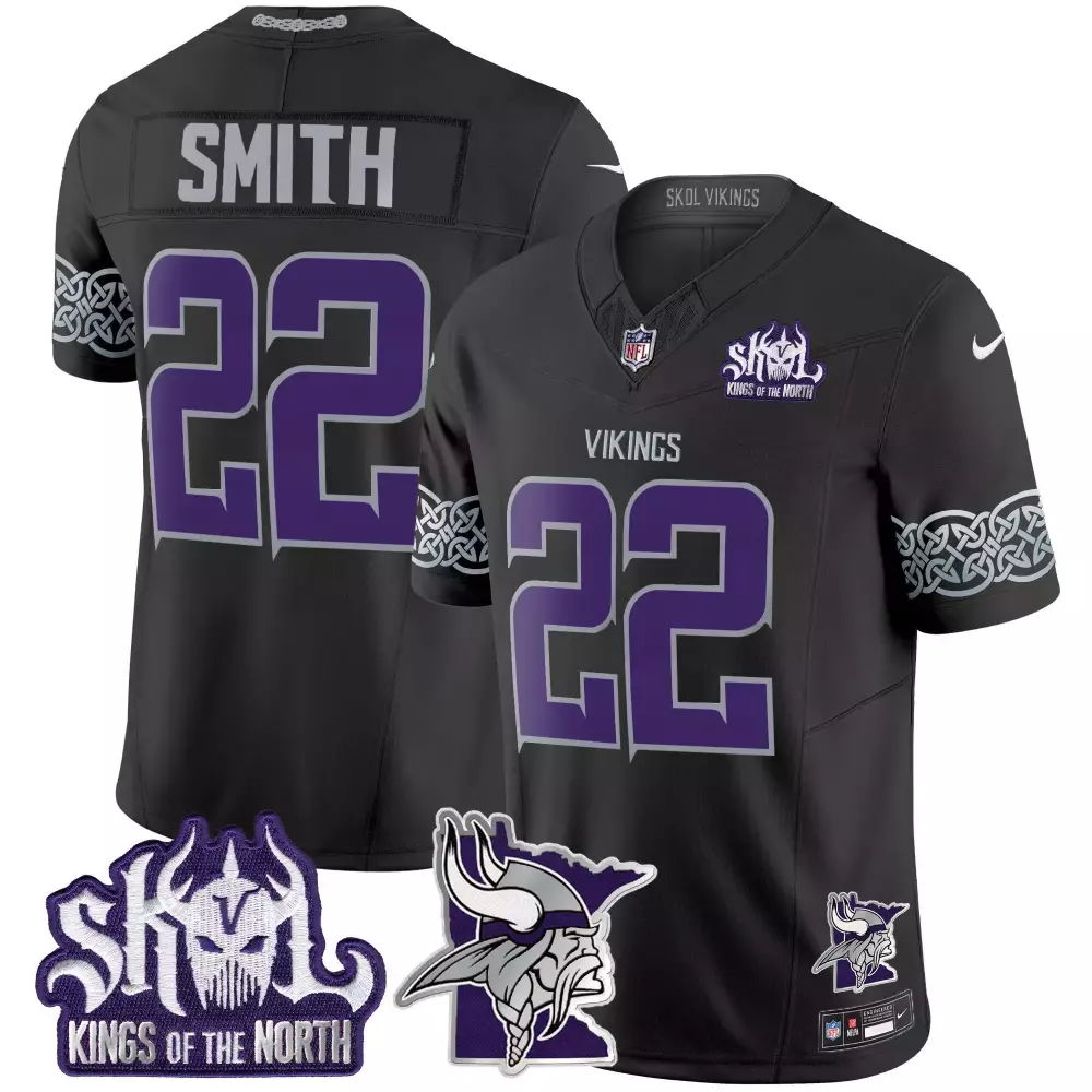 harrison smith black limited mens vikings 2024 winter warrior skol patch gold vapor limited jersey all stitched