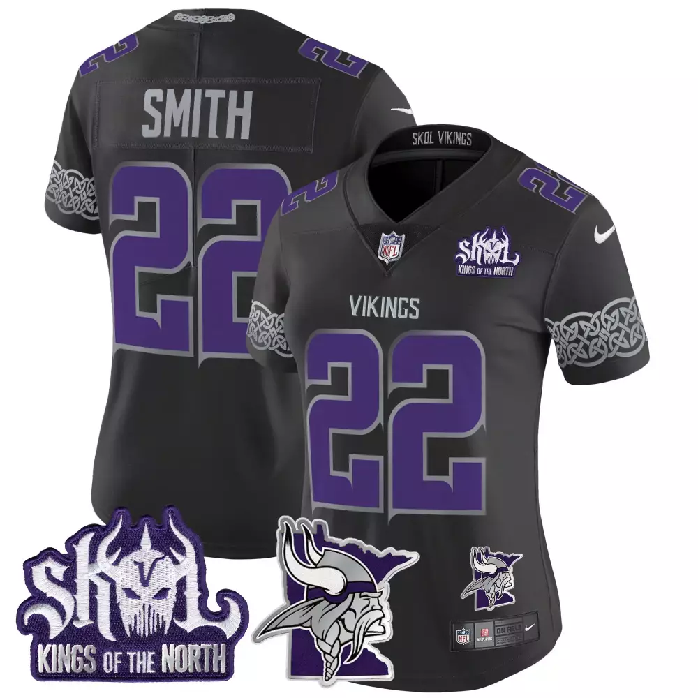 harrison smith black limited mens vikings 2024 winter warrior skol patch gold vapor limited jersey all stitched