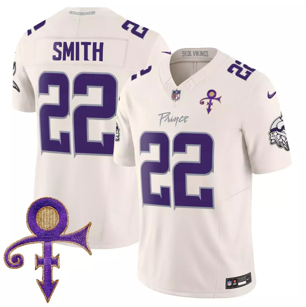 harrison smith cream mens vikings 2024 prince vapor limited jersey all stitched