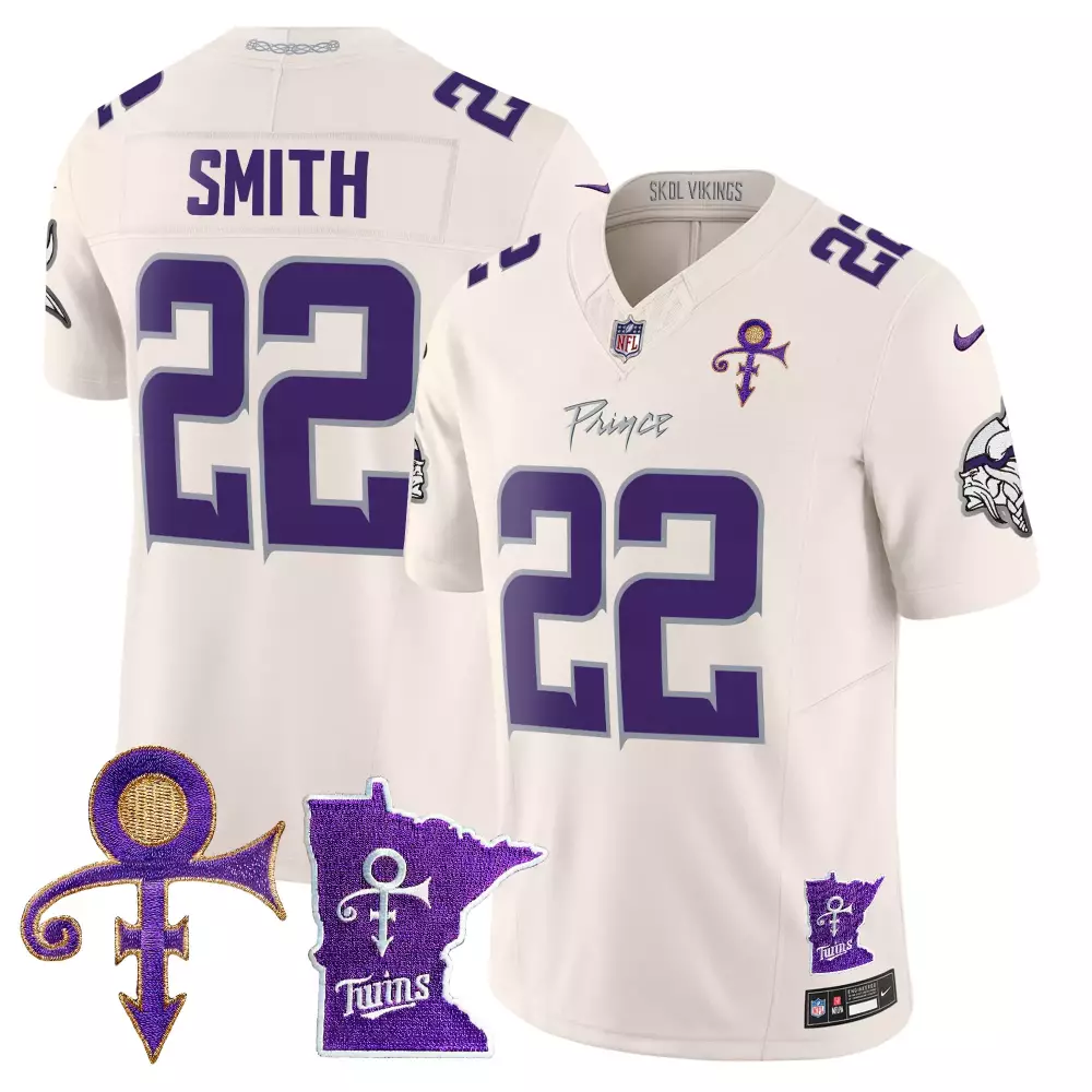 harrison smith cream mens vikings 2024 prince vapor limited jersey all stitched