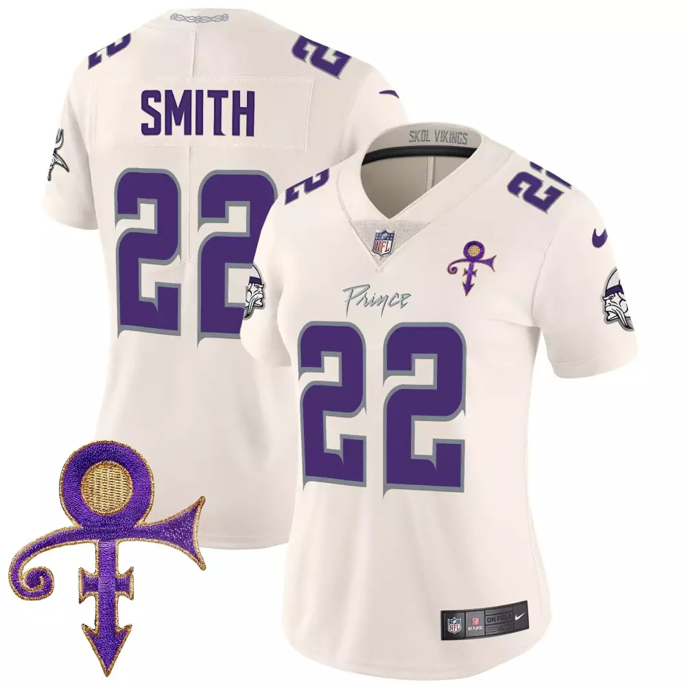 harrison smith cream mens vikings 2024 prince vapor limited jersey all stitched