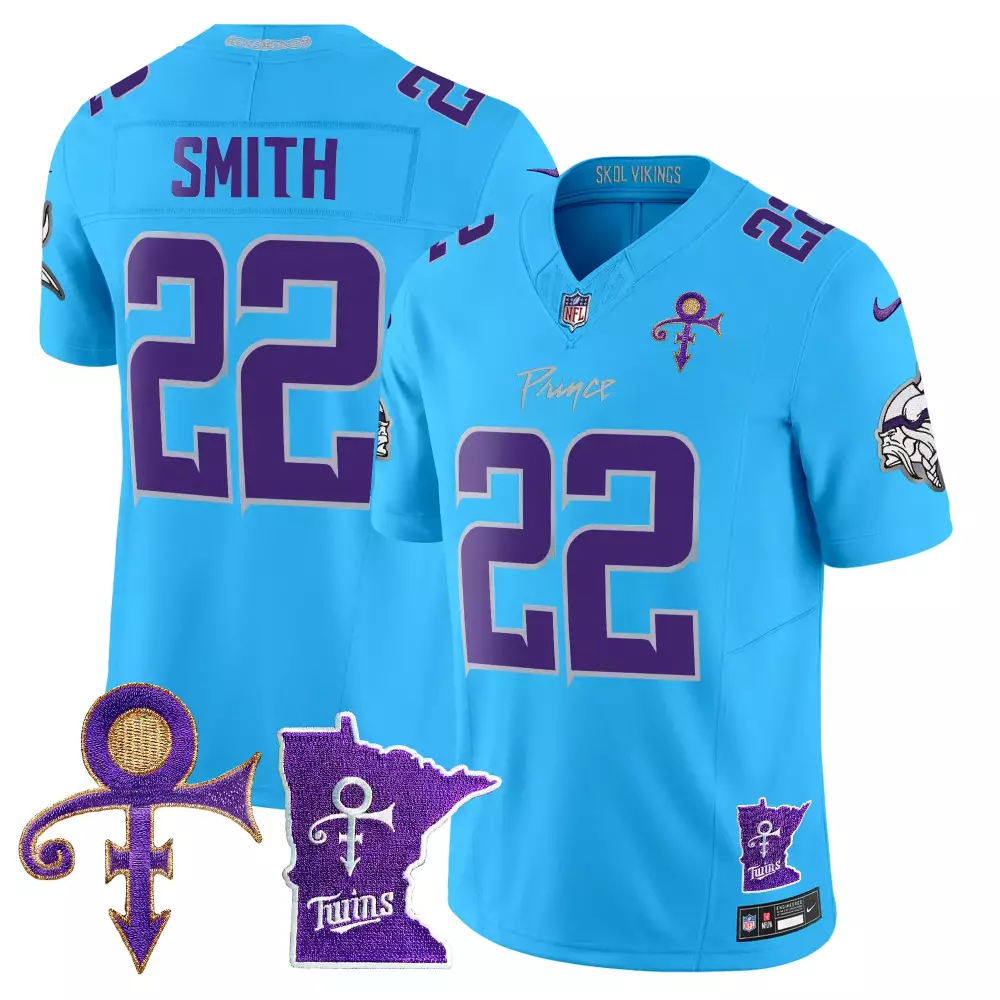 harrison smith light blue mens vikings 2024 prince vapor limited jersey v2 all stitched
