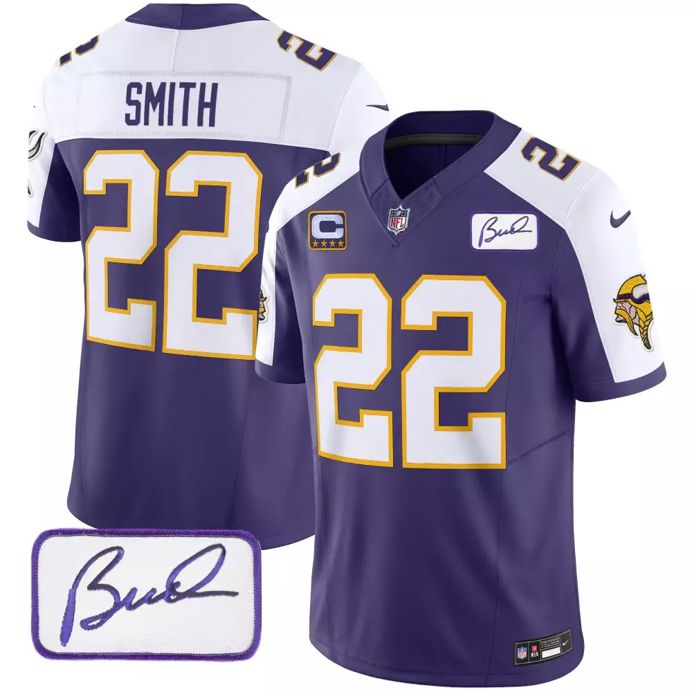 harrison smith purple alternate mens minnesota vikings bud grant patch classic limited jersey v3 all stitched