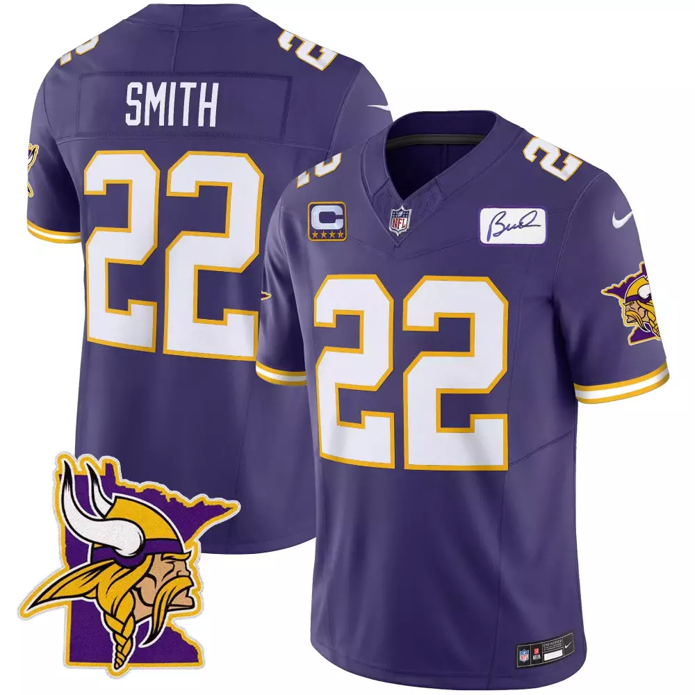harrison smith purple mens minnesota vikings bud grant patch classic limited jersey v5 all stitched