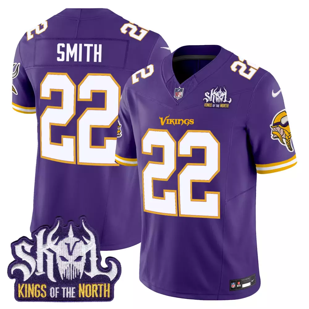 harrison smith purple mens minnesota vikings king of the north patch throwback vapor limited jersey all stitched
