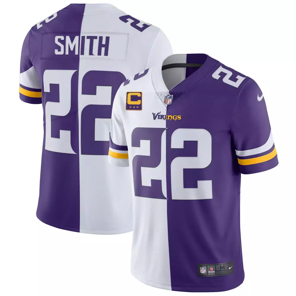 harrison smith split mens minnesota vikings gold purple jersey all stitched