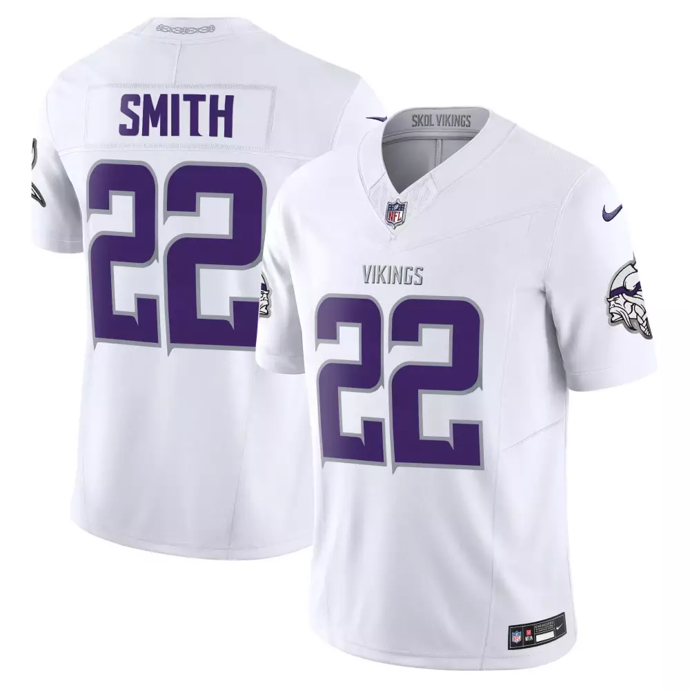 harrison smith white gold womens vikings 2024 winter warrior skol patch gold vapor limited jersey all stitched