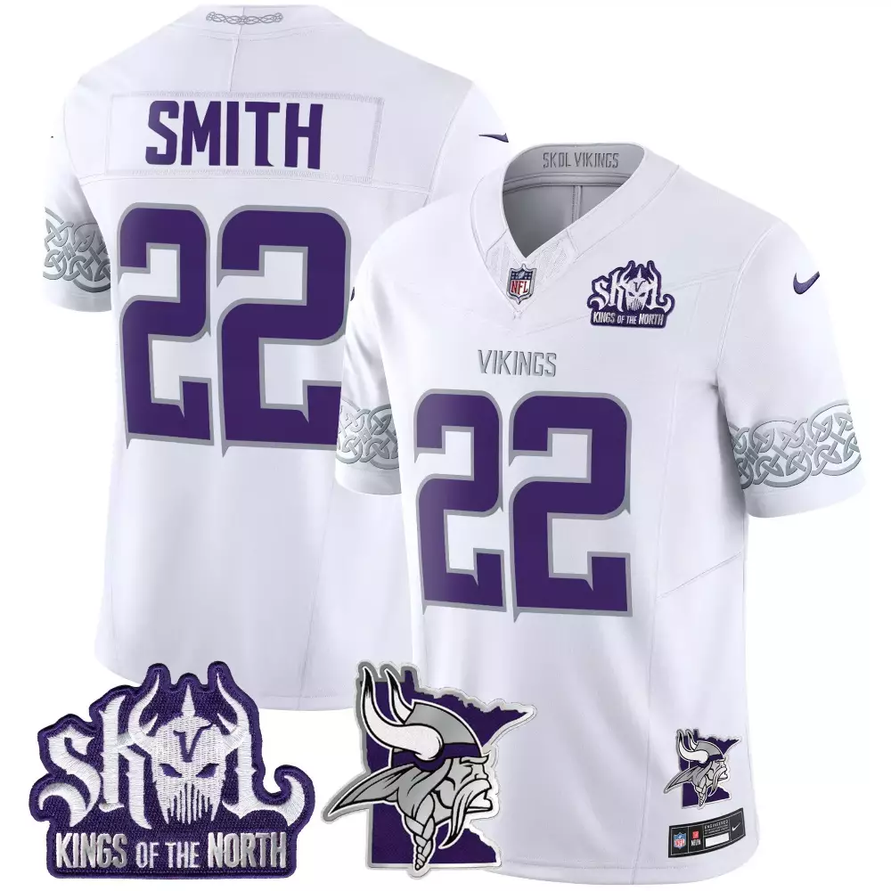 harrison smith white mens vikings 2024 winter warrior skol patch vapor limited jersey all stitched