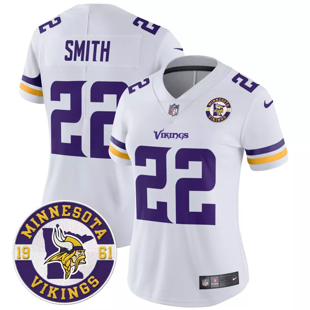 Harrison Smith 2024 Vikings Vapor Limited Jersey V2 | White Stitched with Est 1961 Patch | Fan Gear for Men, Women & Youth