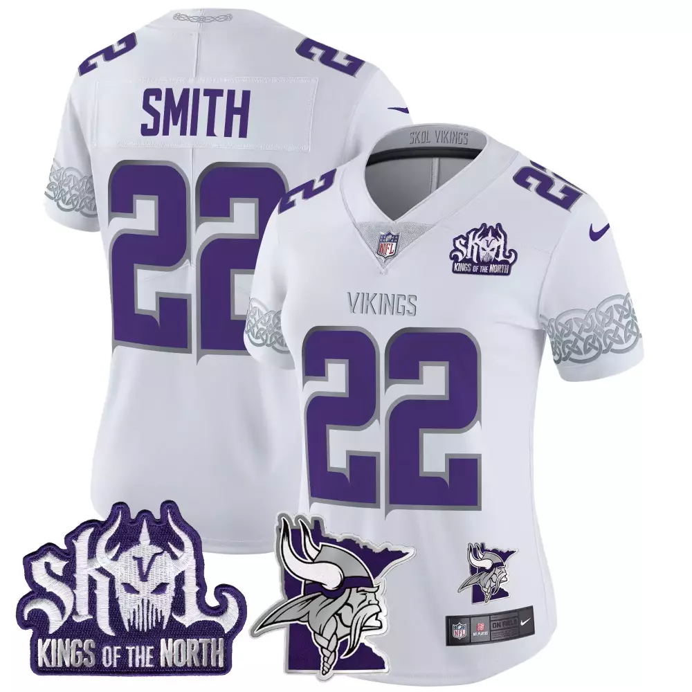 harrison smith white womens vikings 2024 winter warrior skol patch vapor limited jersey v2 all stitched