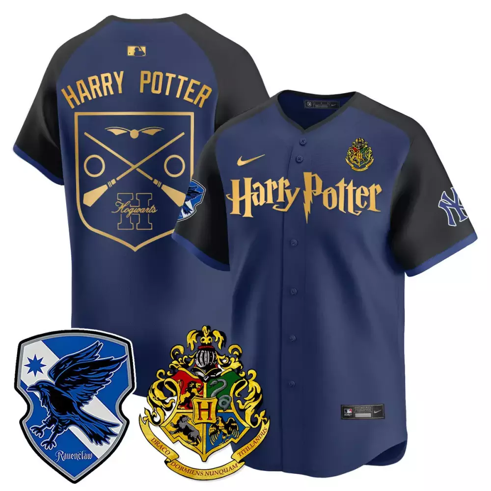 harry potter hufflepuff mens new york yankees 2024 harry potter vapor premier limited jersey printed