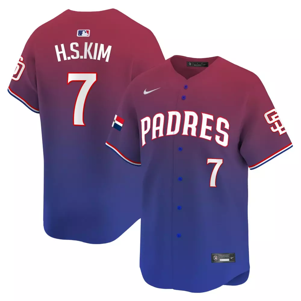 haseong kim pinstripe womens san diego padres mexico cool base limited jersey v2 all stitched