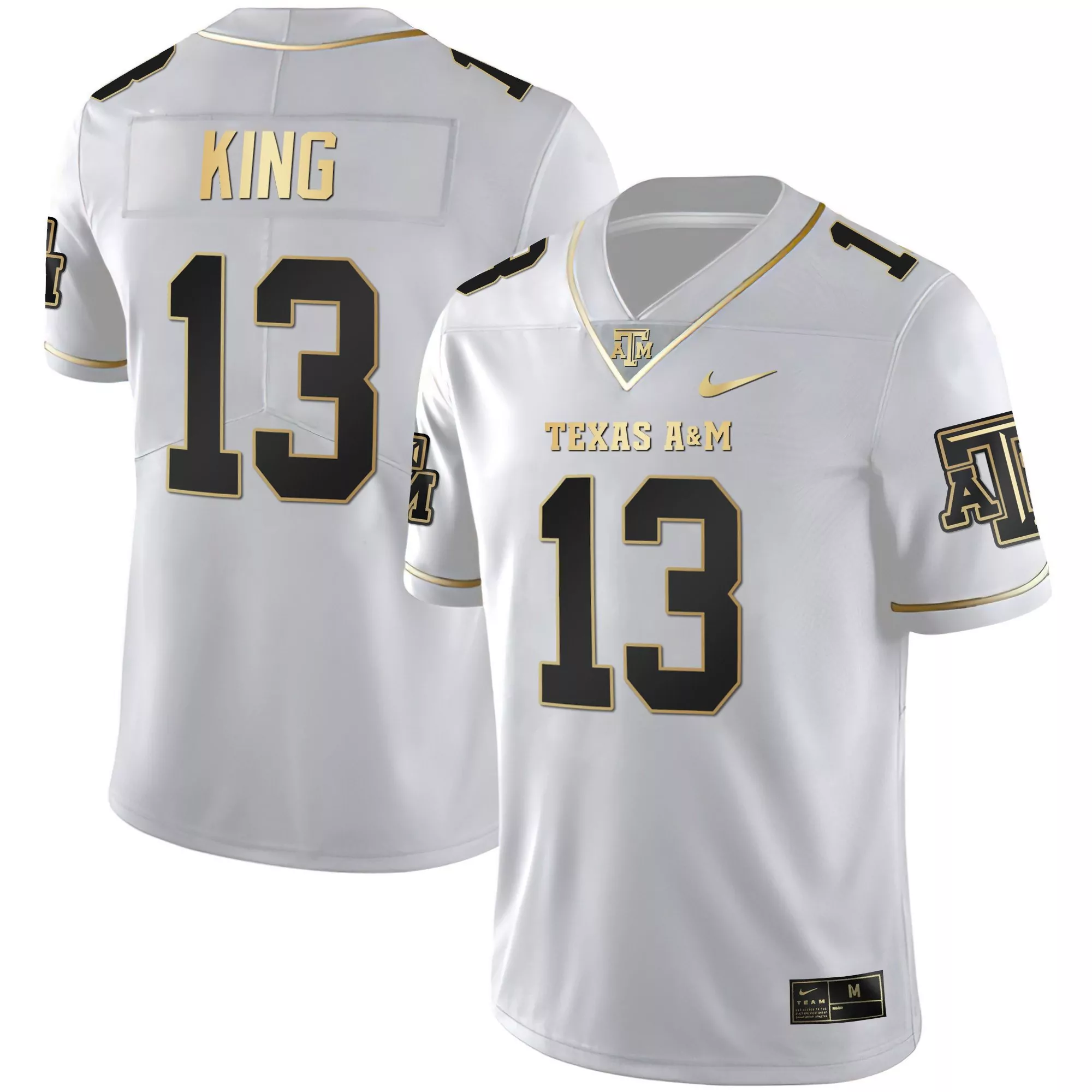 haynes king black gold mens texas am aggies black limited gold vapor jersey all stitched