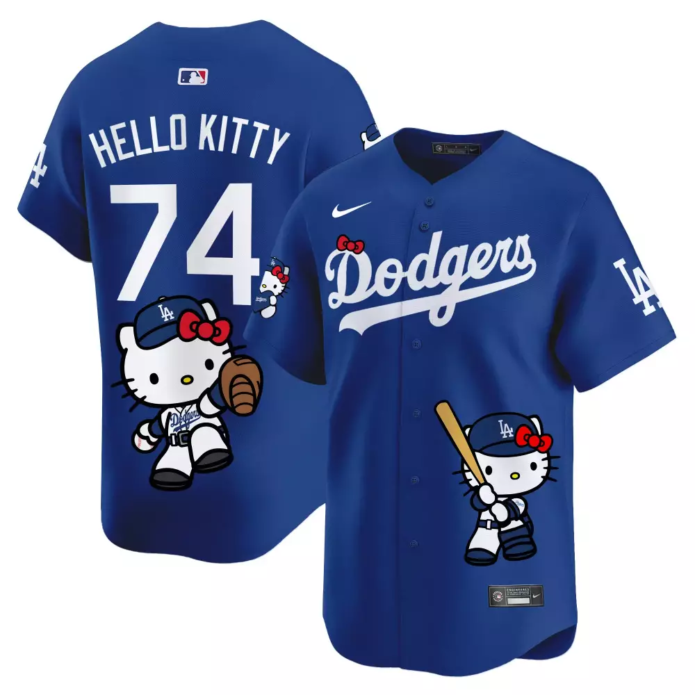 hello kitty royal unisex los angeles dodgers hello kitty vapor premier limited jersey printed