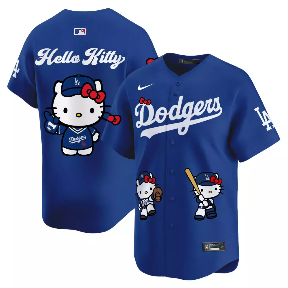 hello kitty royal unisex los angeles dodgers hello kitty vapor premier limited jersey printed