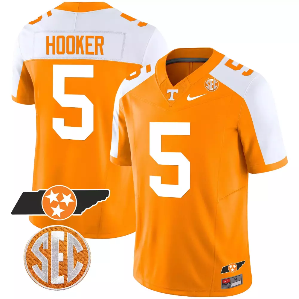 hendon hooker alternate orange mens tennessee volunteers checkerboard alternate jersey stitched