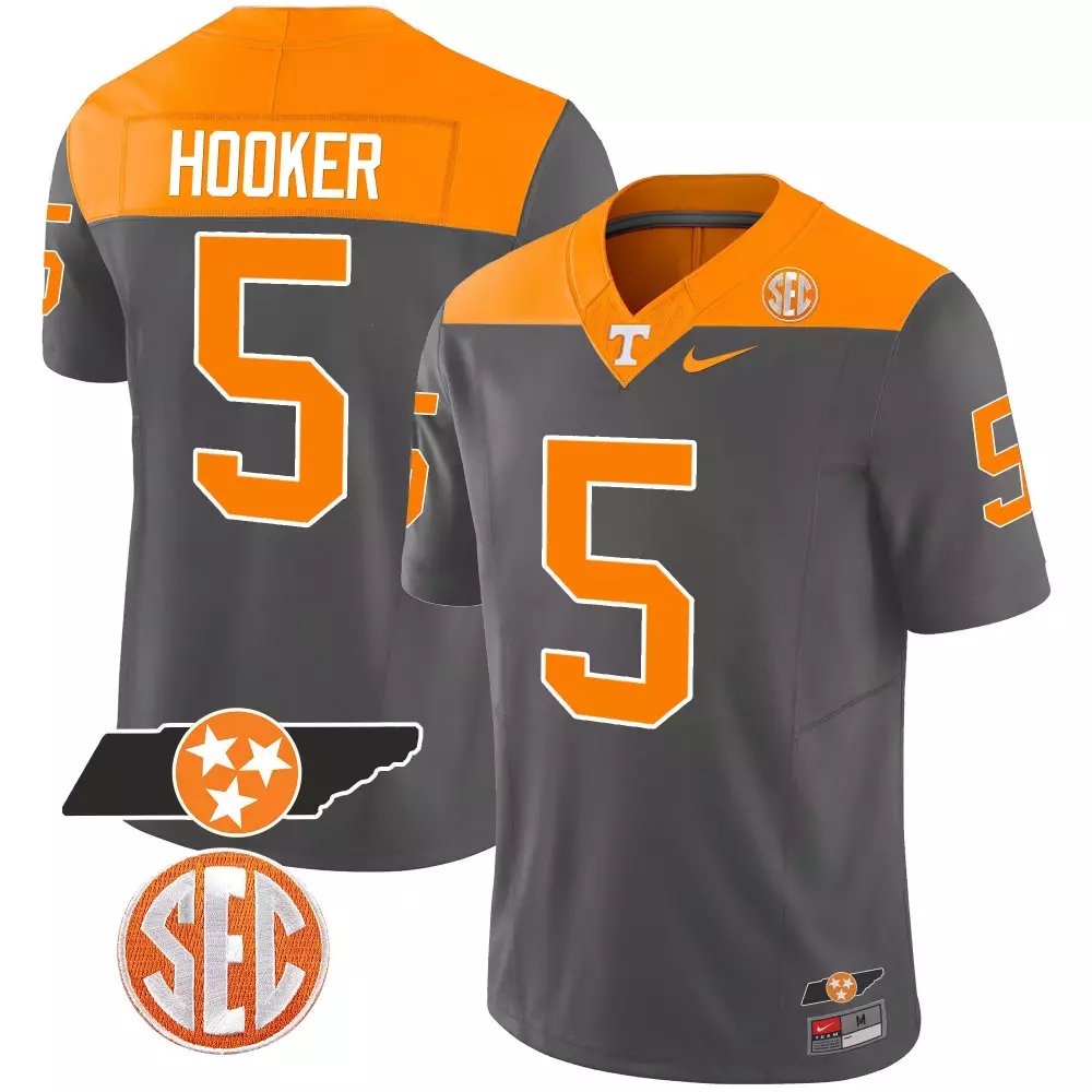 hendon hooker alternate orange mens tennessee volunteers checkerboard alternate jersey stitched