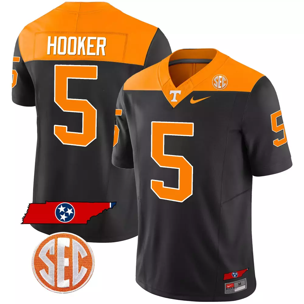 hendon hooker alternate orange mens tennessee volunteers checkerboard alternate jersey stitched