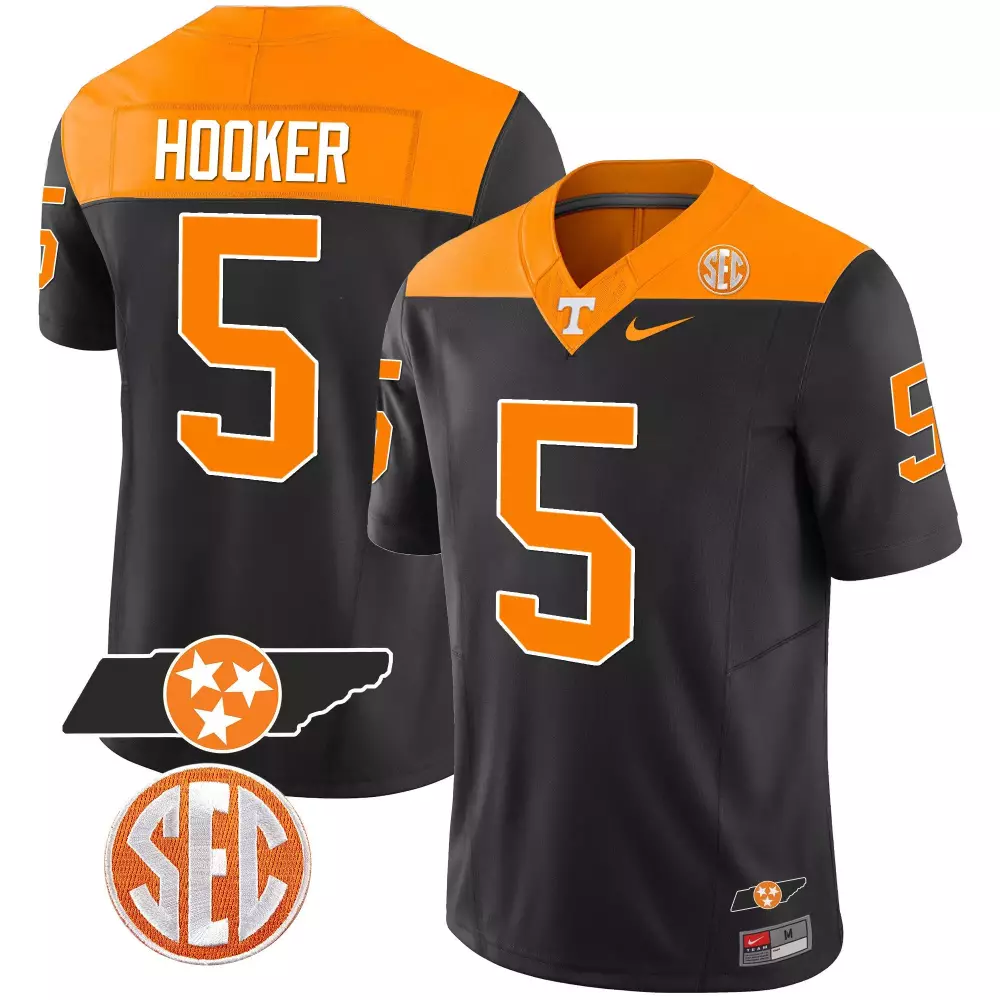 hendon hooker black mens tennessee volunteers 2023 alternate vapor limited jersey v3 all stitched