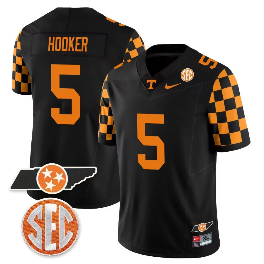 hendon hooker black mens tennessee volunteers 2023 alternate vapor limited jersey v3 all stitched