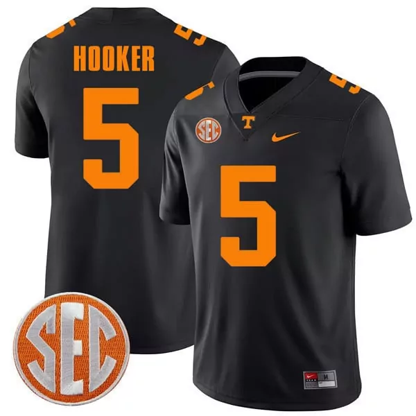 hendon hooker black mens tennessee volunteers 2023 alternate vapor limited jersey v3 all stitched