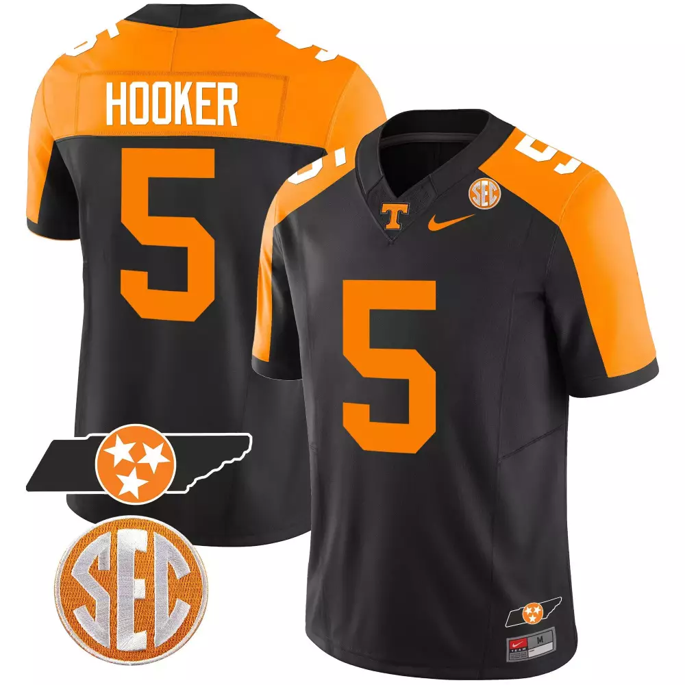 hendon hooker black mens tennessee volunteers 2023 alternate vapor limited jersey v3 all stitched