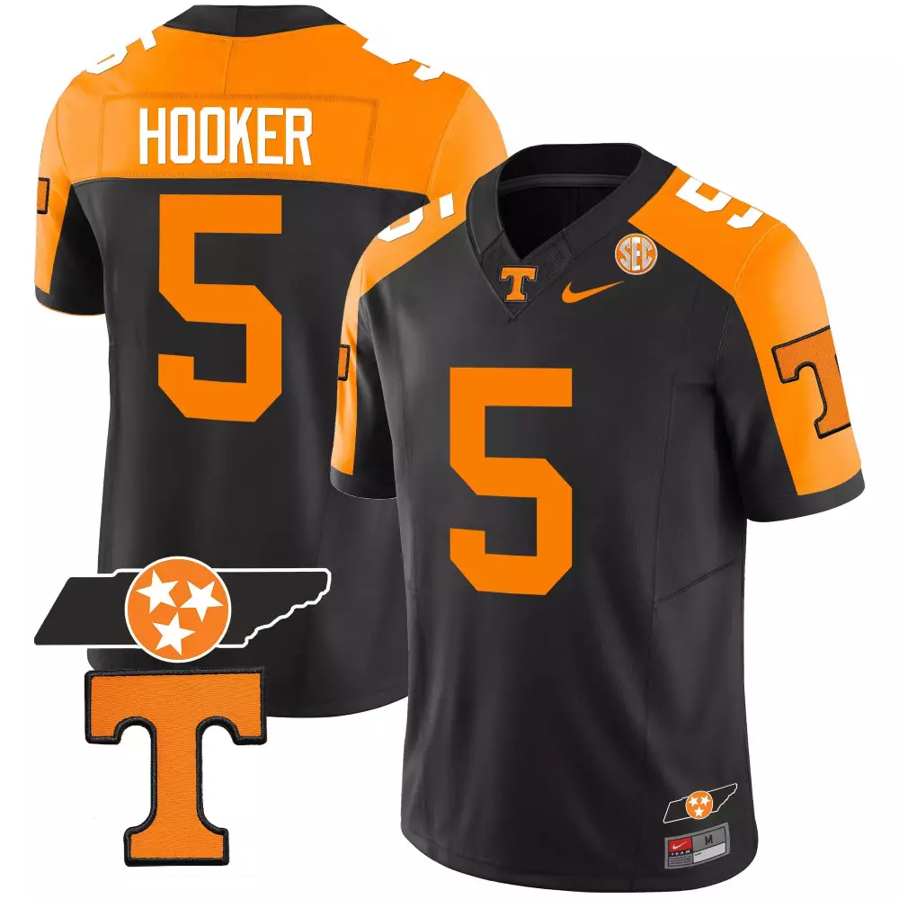 hendon hooker black special mens tennessee volunteers checkerboard alternate jersey v2 stitched