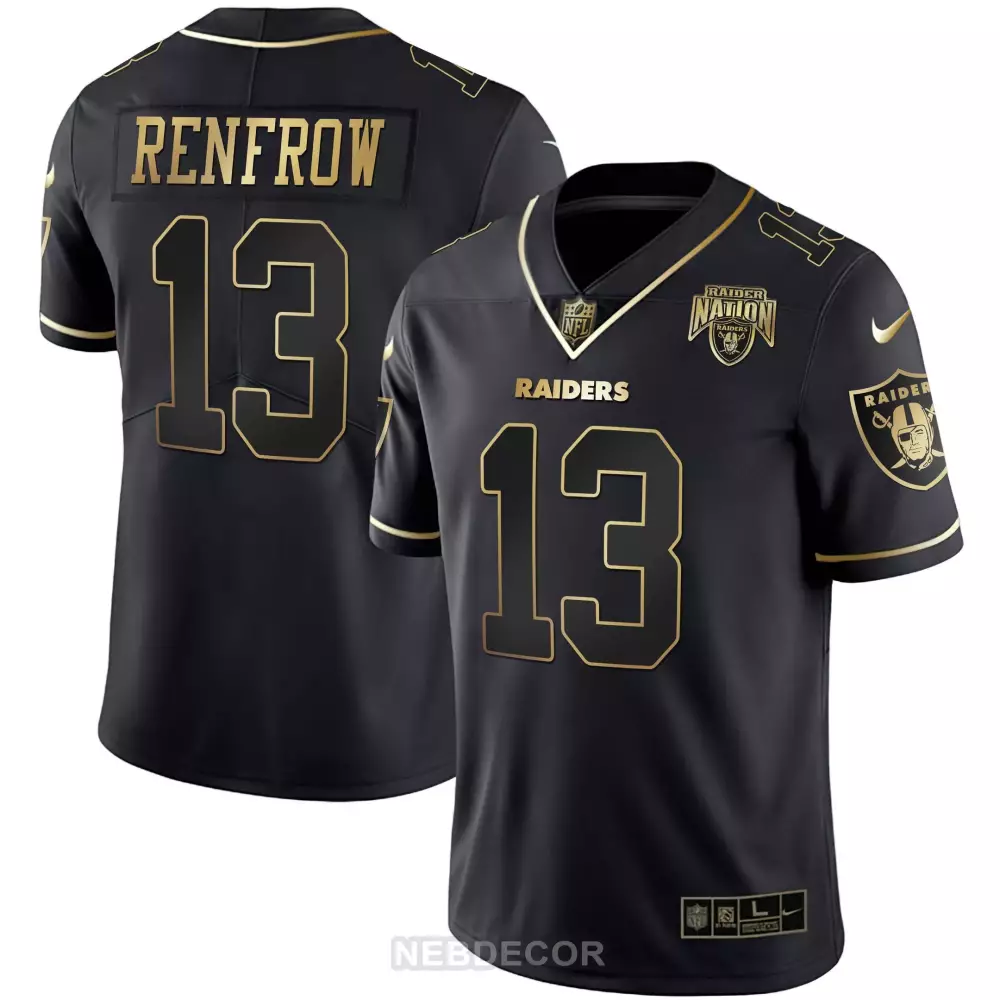 Hunter Renfrow Raiders Black Gold Jersey | All Stitched Fan Gear | For Men, Women & Youth