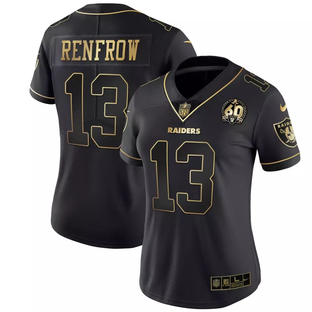 Hunter Renfrow Black Gold Men's Raiders Raider4Life Jersey | Stitched White Gold Design | Limited Edition Fan Gear | For Men, Women & Youth