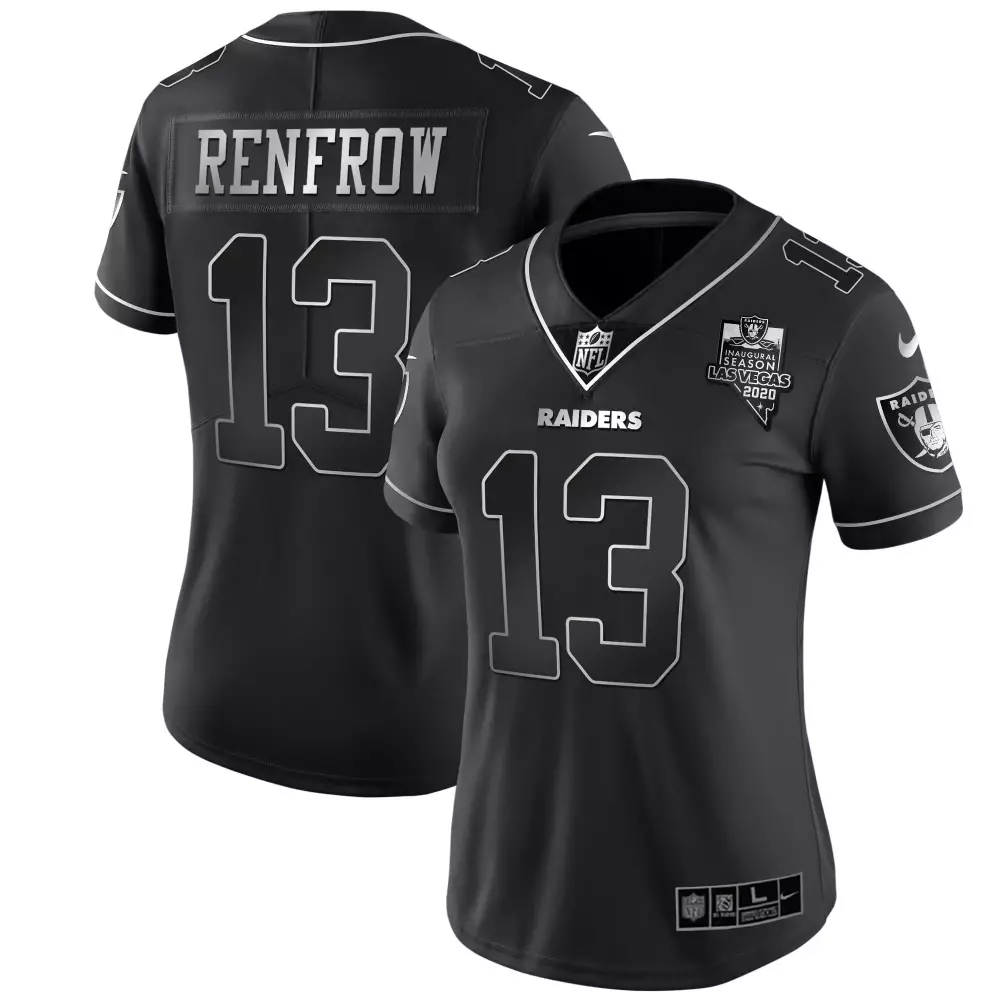Hunter Renfrow Las Vegas Raiders Women's Black Silver Jersey | Inaugural Season Patch | Stitched Fan Gear | For Men, Women & Youth