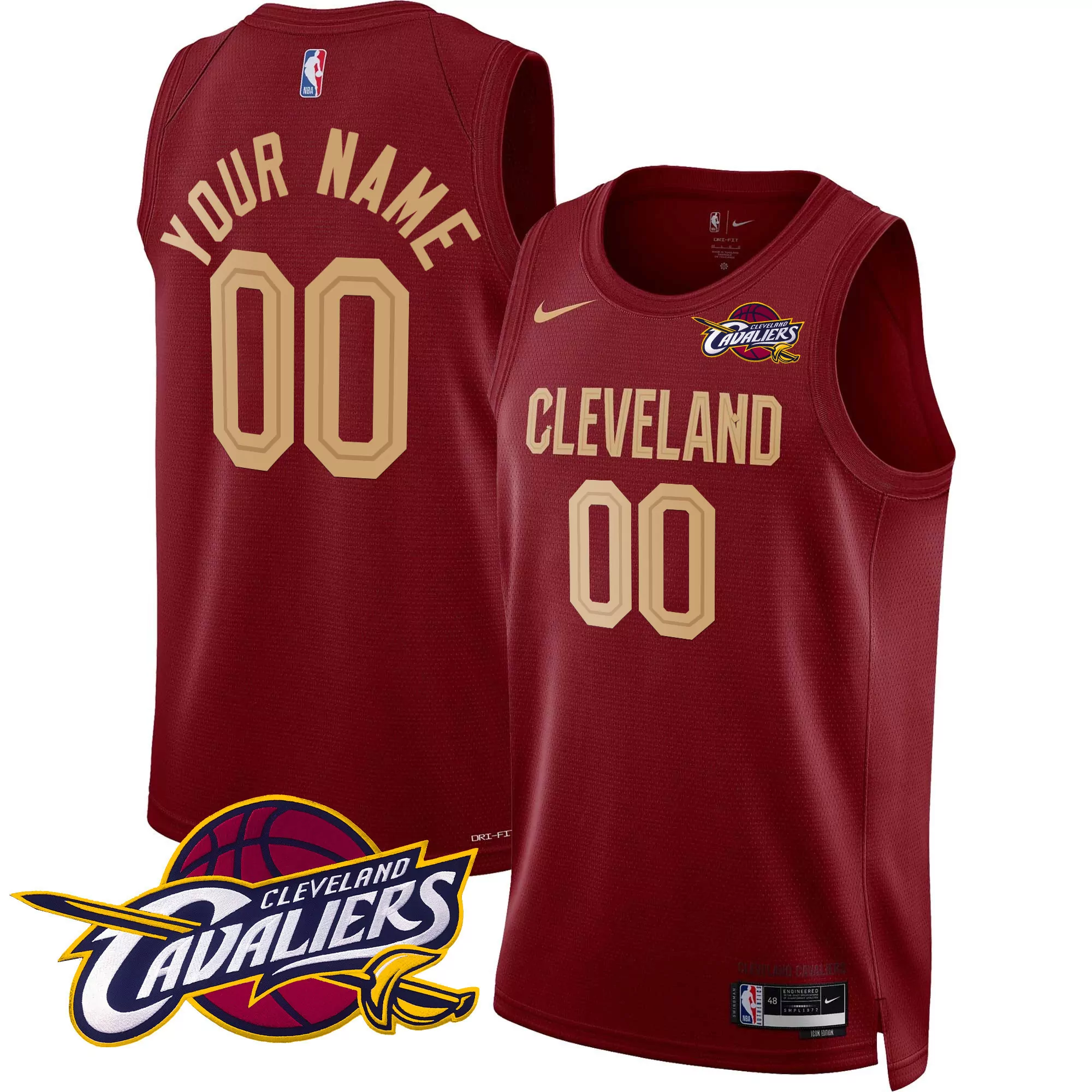 icon men cleveland cavaliers swingman custom jersey v2 all stitched