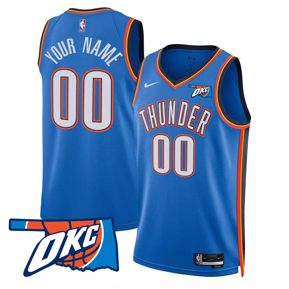 icon men oklahoma city thunder swingman custom jersey oklahoma patch all stitched