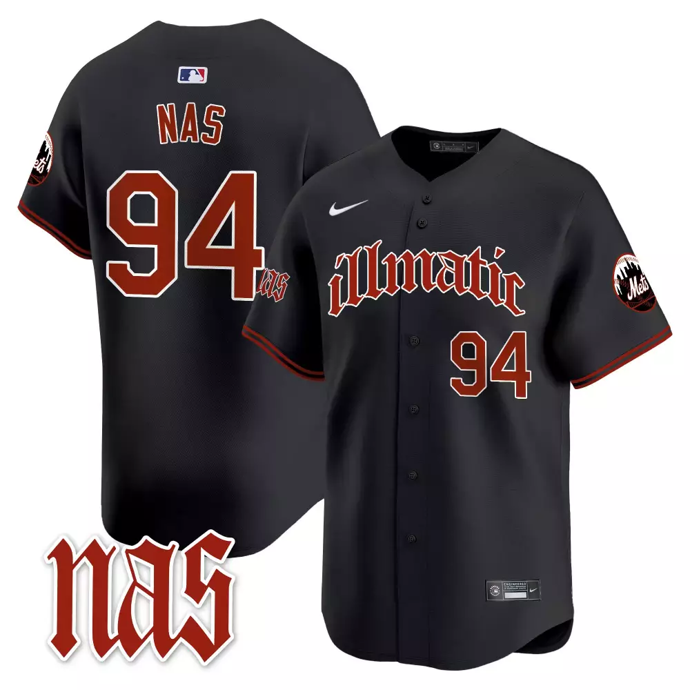 illmatic 1994 black mens new york mets nas illmatic vapor premier limited jersey all stitched