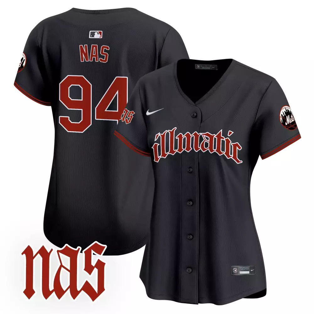illmatic 1994 black mens new york mets nas illmatic vapor premier limited jersey all stitched