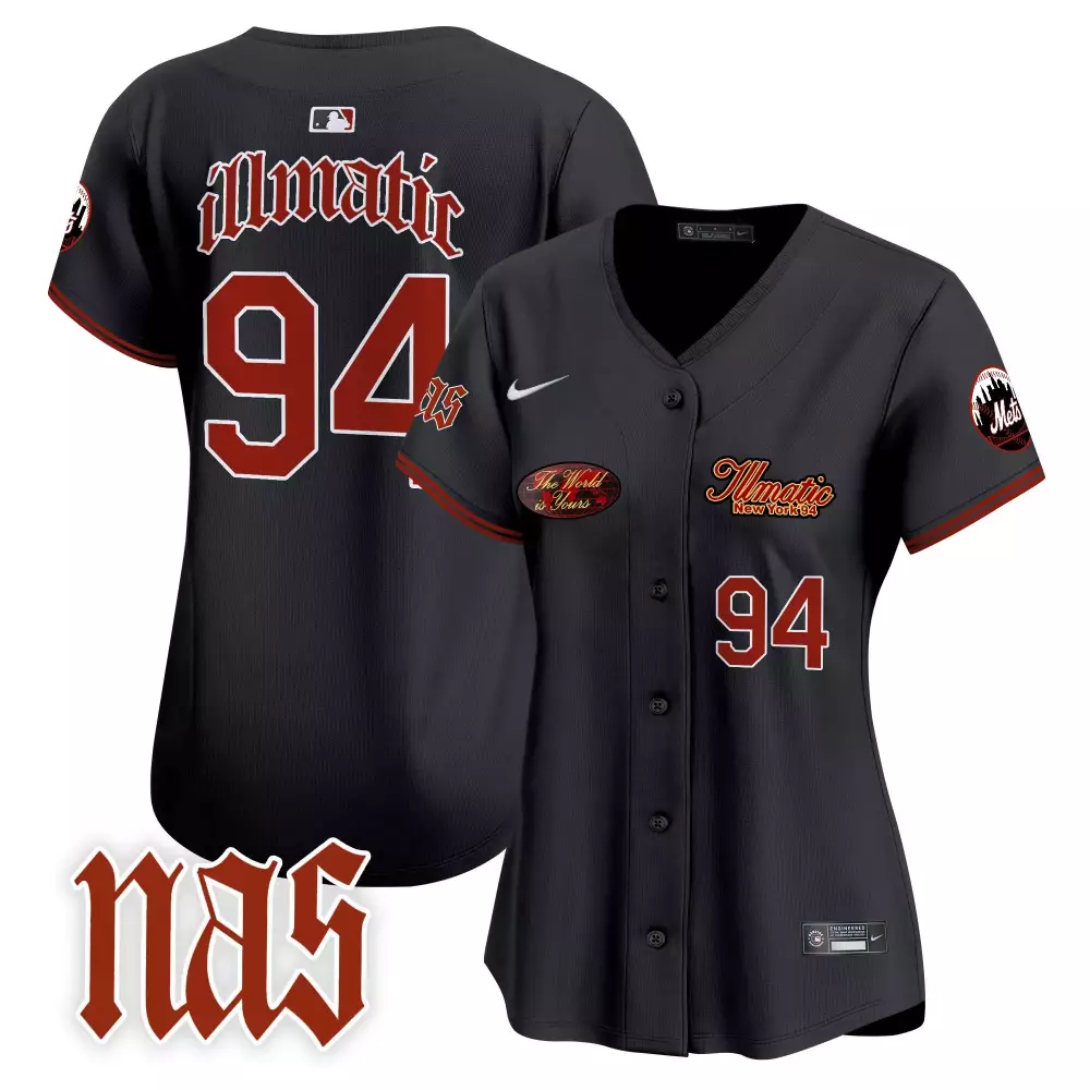 illmatic 1994 black mens new york mets nas illmatic vapor premier limited jersey all stitched