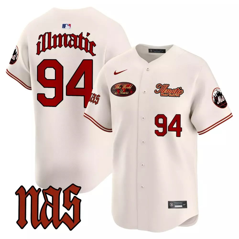 illmatic 1994 cream mens new york mets nas illmatic vapor premier limited jersey v2 all stitched