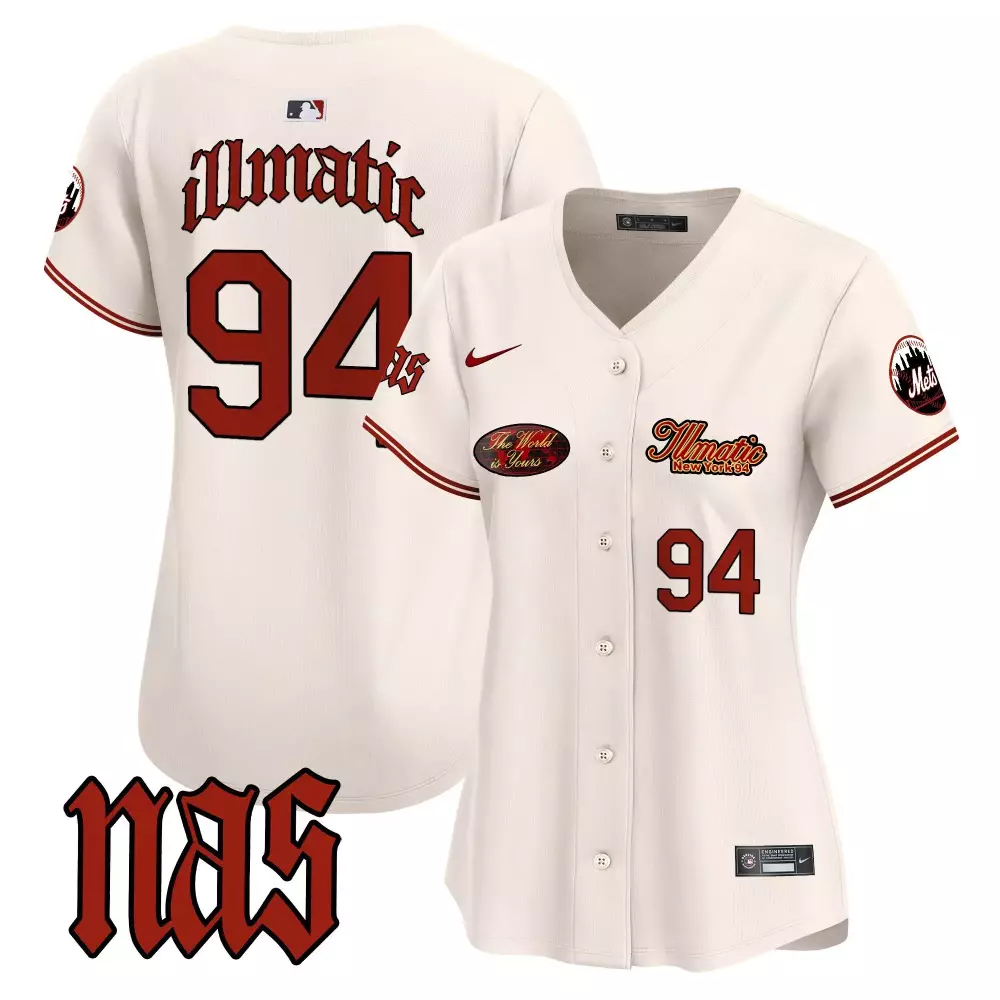 illmatic 1994 cream mens new york mets nas illmatic vapor premier limited jersey v2 all stitched