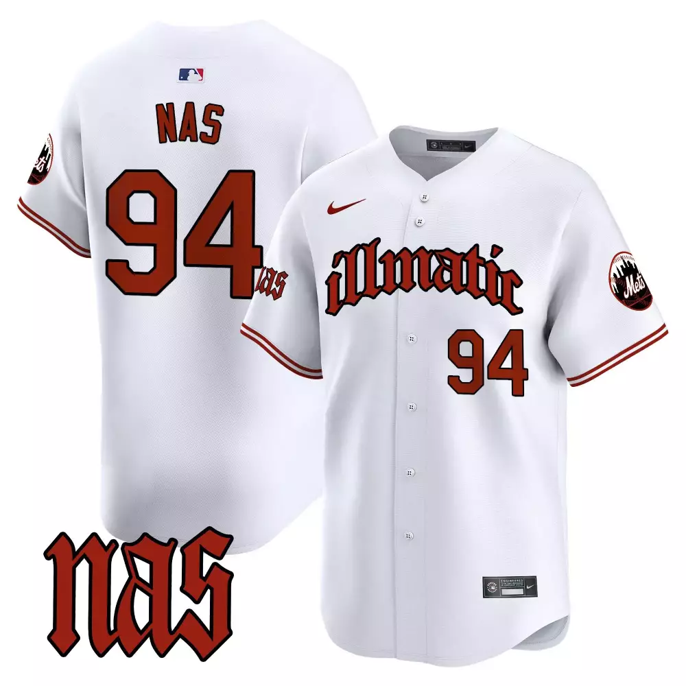 illmatic 1994 white mens new york mets nas illmatic vapor premier limited jersey all stitched