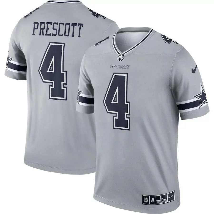 inverted gray men dak prescott dallas cowboys game all stitched