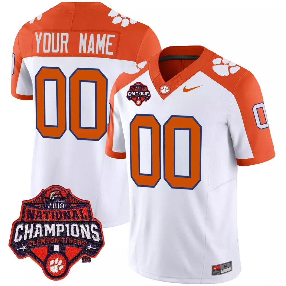 dj uiagalelei white gold mens clemson tigers gold split football jersey all stitched