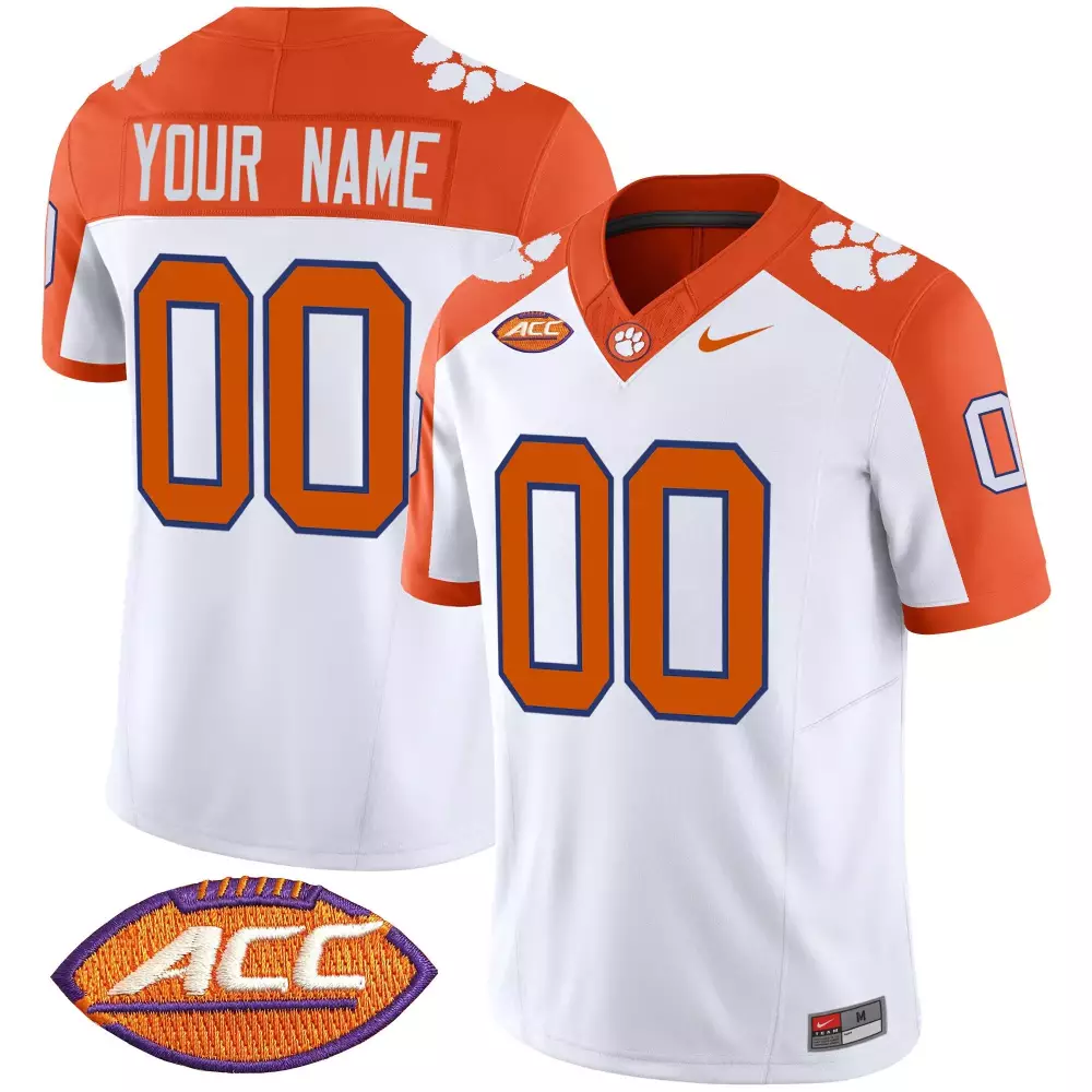 dj uiagalelei white gold mens clemson tigers gold split football jersey all stitched