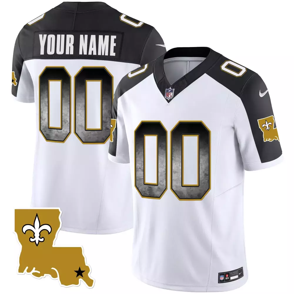 gold youth new orleans saints est 1967 patch vapor custom jersey all stitched