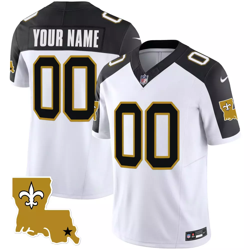 gold youth new orleans saints est 1967 patch vapor custom jersey all stitched